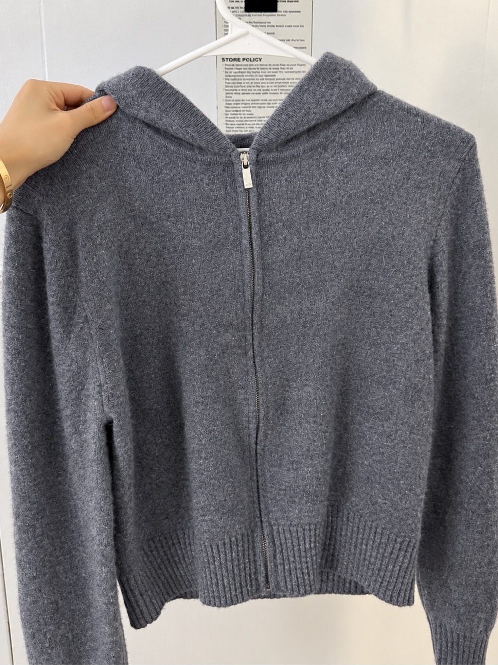 Aritzia Cashmere Cowl Neck Sweater in Gray Like New